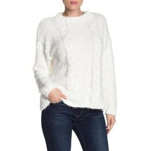 Ceny Eyelash Knit Mock Neck Sweater in Ivory
